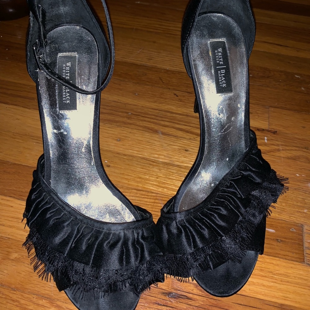 White House Black Market black ruffle heels